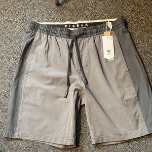VISSLA Charcoal Gray Hybrid Shorts